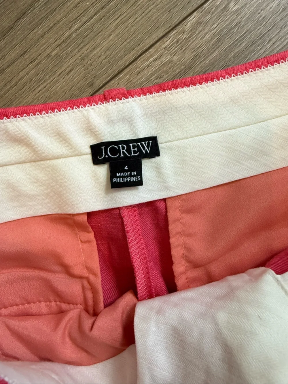 J. Crew Coral Straight-Leg High-Rise Trousers Size 4